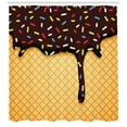 thumbnail image 3 of Ambesonne Ice Cream Shower Curtain, Choco Waffle, 69"Wx84"L, Dark Brown Mustard, 3 of 3