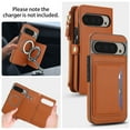 thumbnail image 3 of For Google Pixel 9 / 9 Pro Crossbody Wallet Phone Case,Magnetic Detachable Flip,With Shoulder Strap&Wrist Strap,Zipper Pocket,Card&Cash Slots,PU Leather Shockproof Rugged Phone Case,Brown, 3 of 9
