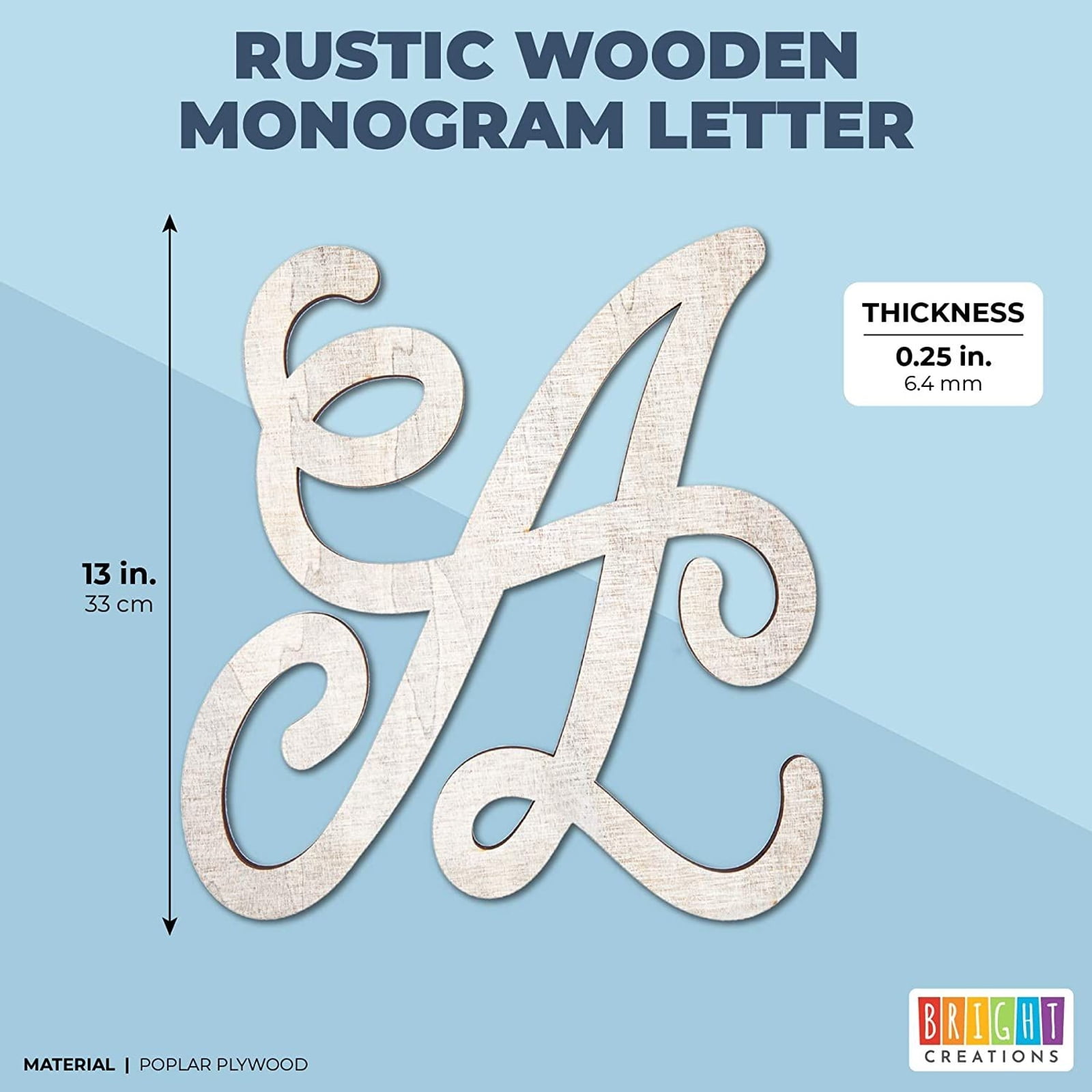 Unfinished Wooden Letter Q for Crafts, Cursive Wood Letters (13 In), PACK -  Harris Teeter