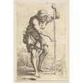 thumbnail image 3 of Salvator Rosa 14x18 Black Modern Framed Museum Art Print Titled - Peasant with Staff (1656 - 1657), 3 of 5