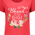 thumbnail image 4 of Inktastic Blessed to Be a Gigi with Pink Flowers Women's Plus Size T-Shirt, 4 of 5