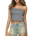 thumbnail image 3 of Women's Cute Ruffled Removable Straps Camisole Top, 3 of 4