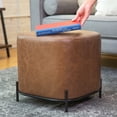 thumbnail image 5 of 7th Haven Inc. WOVENBYRD 17" Modern Square Ottoman with metal base Assembly Required Pink Velvet Solid, 5 of 5