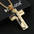 thumbnail image 3 of HZMAN Basketball Football Soccer Cross Pendant, I CAN DO ALL THINGS STRENGTH Bible Verse Stainless Steel Necklace (Soccer Gold), 3 of 7