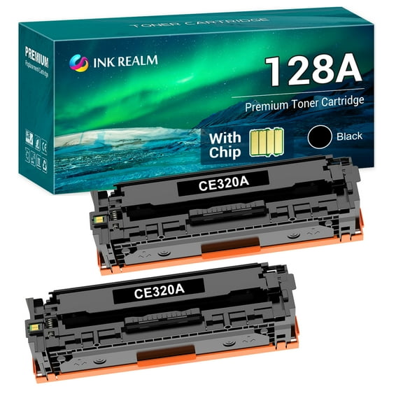 Cool Toner Compatible Toner Replacement for HP CE320A for Use with LaserJet Pro CP1525N CP1525NW CM1415FN CM1415FNW MFP Printer Ink (Black,2-Pack)