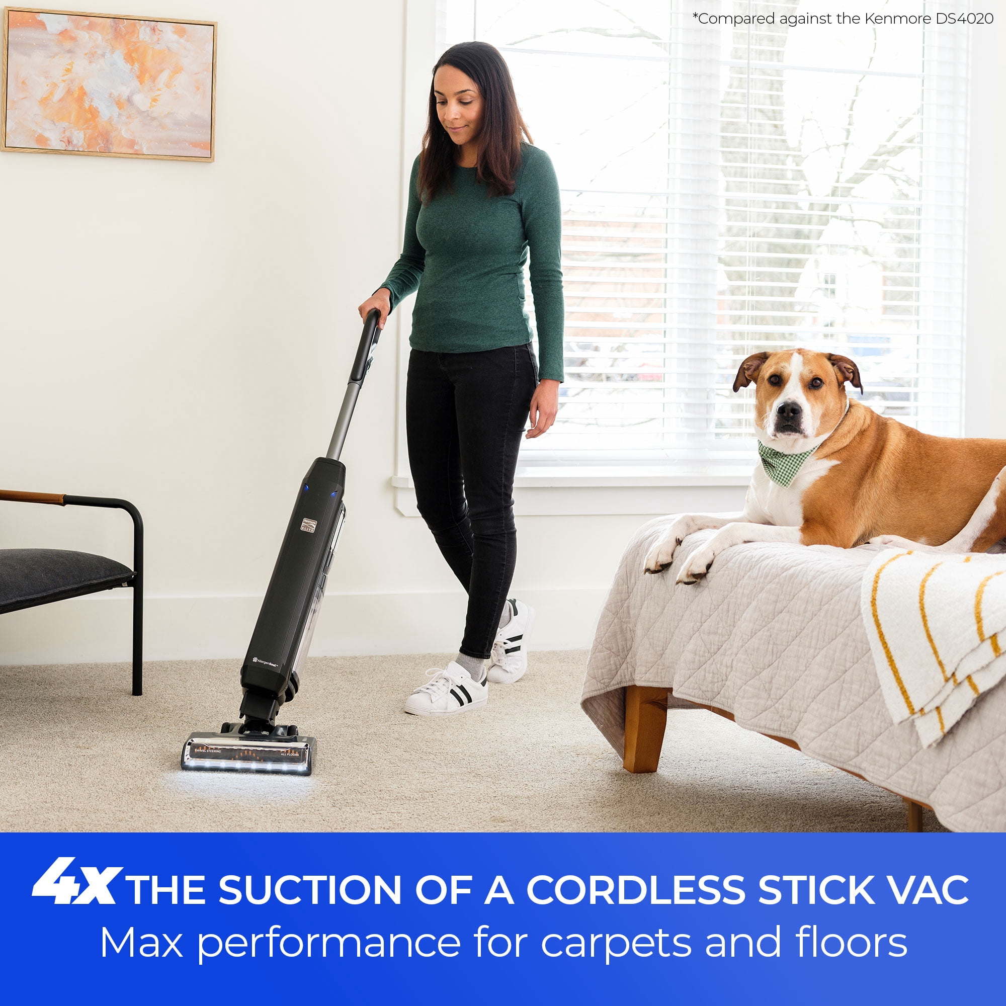 Kenmore Elite Litening™ Bagless Upright Vacuum Pet Friendly, 24V Cordless Power, Lift-up Canister, Hair Eliminator Brushroll Nozzle, CU7001, Black