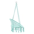 thumbnail image 6 of Gymax Hammock Chair Hanging Cotton Rope Macrame Swing Chair Indoor Outdoor Turquoise, 6 of 8