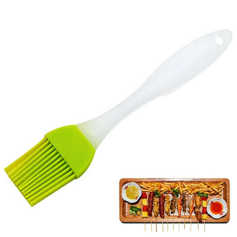 Kissfee Silicone Basting Brush and Pastry Brush for Baking, Spread Butter Sauce Silicone Grill Brush, Turkey Baster, Kitchen Cooking Brush (White and Green)