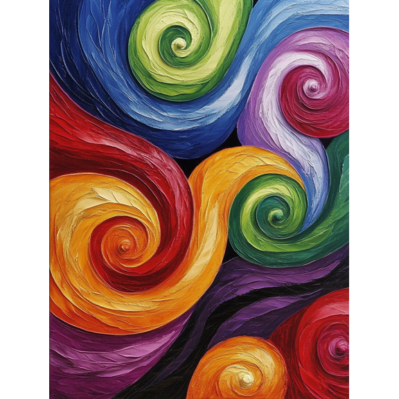 Colorful Swirls Abstract Decorative Painting/Canvas Art， Suitable for Living Room， Bedroom， Office， Dining Room， Kitchen， Study Room， Hallway， Entryway， Bar， Restaurant， Coffee Shop， Hotel Decor