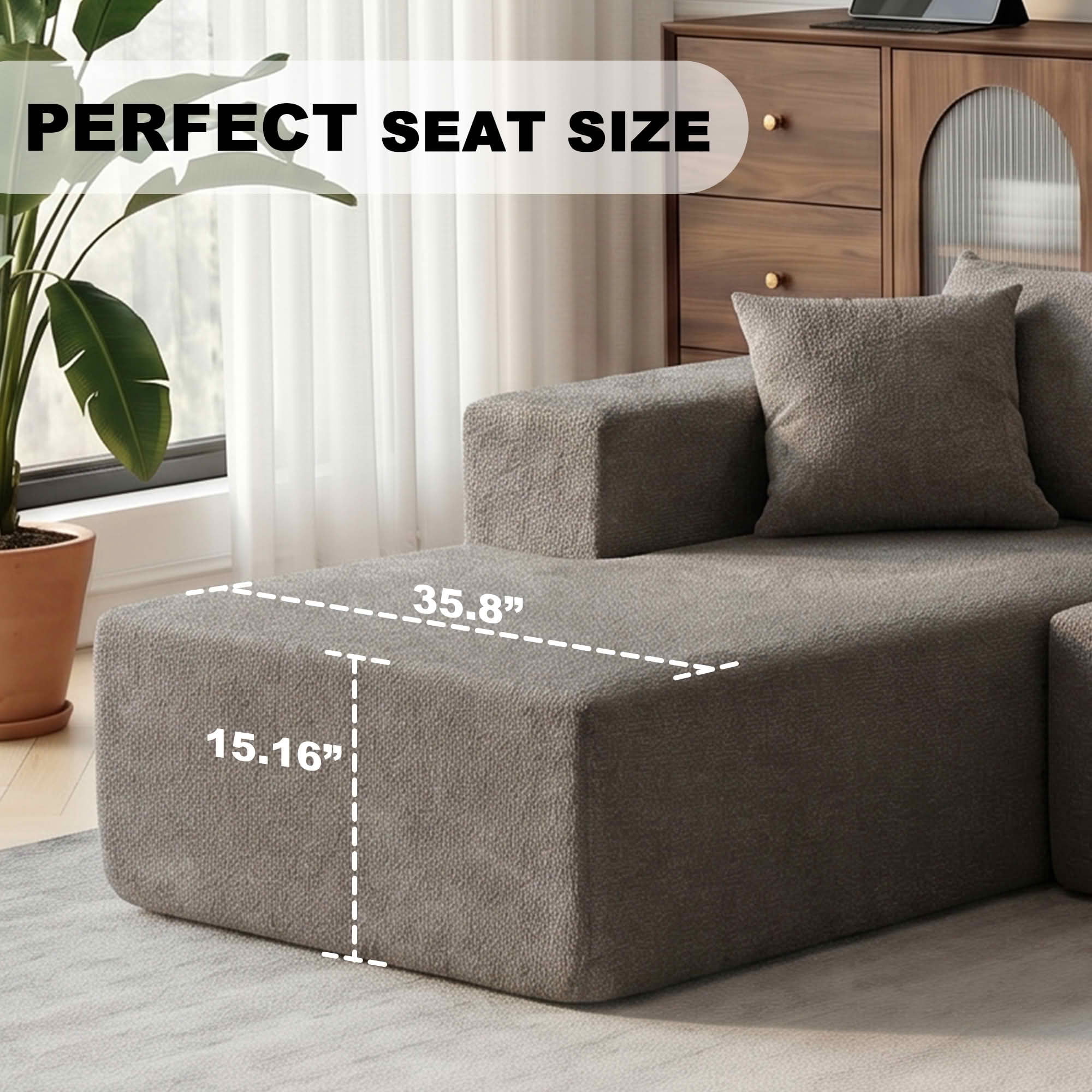 MAYEERTY 104" Cloud Sectional Couch with L-Shape Chaise, Modern Modular Sofa with Deep Seat, Upholstered Couches with Back Cushion for Living Room Bedroom, No Assembly Required