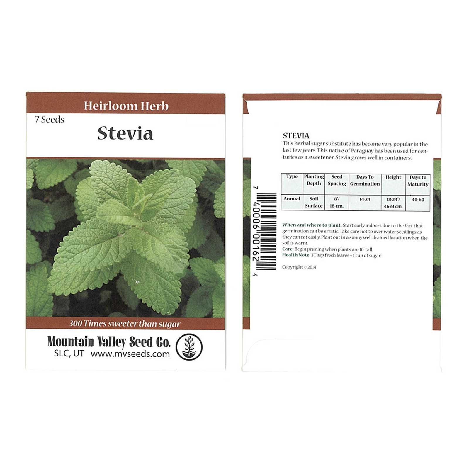 Stevia Sweet Herb Plant Seeds 7 Seed Packet Non Gmo Heirloom Herbal Garden Seeds Walmart Com Walmart Com