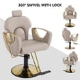 thumbnail image 4 of KIGOTY Barber Chair Reclining Salon Chair for Salons and Barbershops Modern Styling Chair Adjustable Barber Chair for Professional Haircuts in Gray, 4 of 8