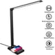 thumbnail image 2 of Lámpara de escritorio LED Wilktop, lámpara de mesa regulable, carga inalámbrica de 6 W y puerto de carga USB, lámpara de lectura con protección ocular, 10 niveles de brillo, operación de panel táctil de 5 colores, lámpara de mesa para lectores, oficina (negro) Zhivalor OTTO-HJW-0701, 2 of 6