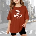 thumbnail image 2 of Girls Summer Short Sleeve Tops Dressy Casual Girls Casual Tops Size 10-12 Printed Crewneck Loose Shirts Basic Cotton Tops Graphic Tees Size 11-12 Years,2-Red, 2 of 4