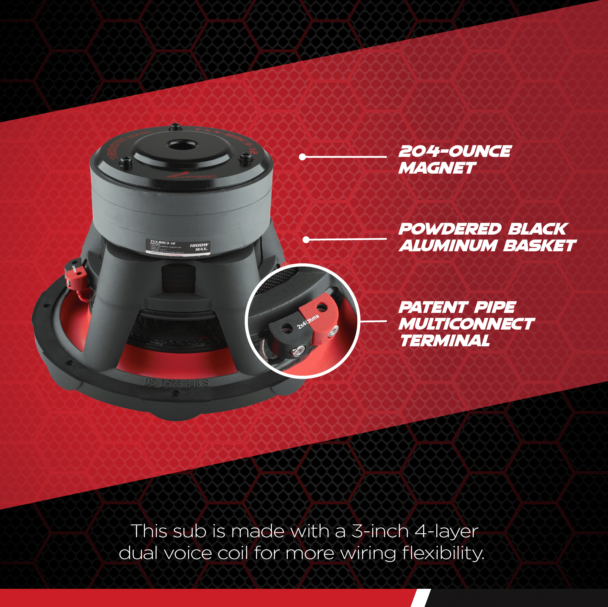 Audiopipe TXXBDC312 12 in. Woofer 1800W Max 4 Ohm Dual Voice Coil -  Walmart.com