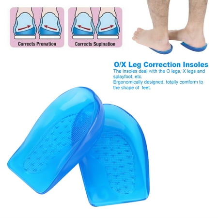 Silicone Gel O/X Leg Correction Insoles Foot,Silicone Gel O/X Leg Correction Insoles Foot Orthotic Arch Support Shoes Insert Pads Heel (Best Heel Support Inserts)