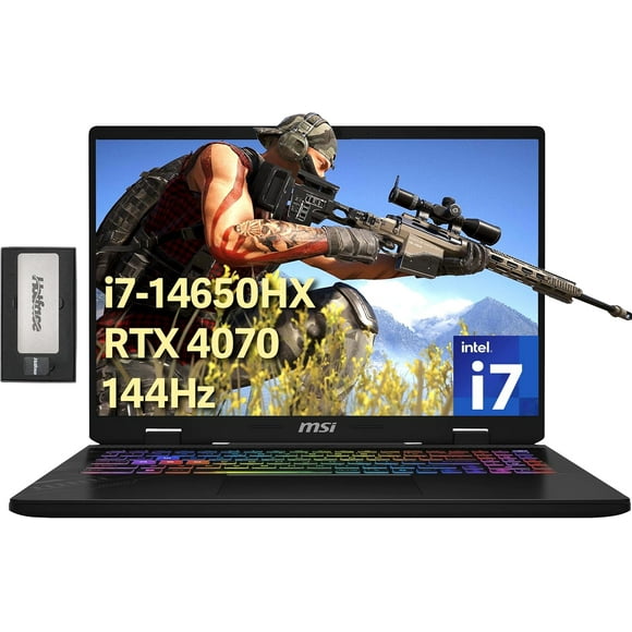 MSI Crosshair 16 Pouces 144Hz FHD+ Ordinateur Portable de Jeu, Intel i7-14650HX, 32 Go DDR5, 2 To SSD, NVIDIA GeForce RTX 4070, Clavier Rétroéclairé RGB 24 Zones, Wi-Fi 6E, Win 11 Pro, Gris, Station d'Accueil 256 Go