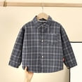 thumbnail image 2 of mgoYE Boys Flannel Shirt Toddler Plaid Shirt Long Sleeve Button Down Shirts Kids Casual Tops(Grey,12-18 Months), 2 of 5