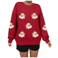 thumbnail image 5 of TTUHYWXI Women Sparkle Sequin Christmas Sweatshirt Santa Graphic Crewneck Sweater Long Sleeve Xmas Pullover Tops (Red, M), 5 of 8