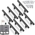 thumbnail image 1 of ZHAOCHENG 8PCST-Bar Tiradores para puertas de cocina con tornillos (150 mm), manija para muebles de cocina de acero inoxidable, espacio entre orificios de 96 mm, para puertas de gabinetes, manijas de, 1 of 5