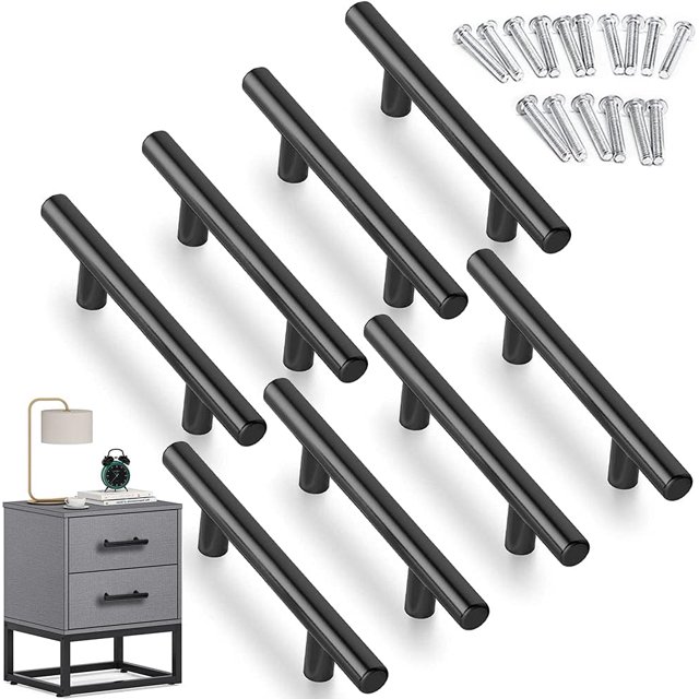 ZHAOCHENG 8PCST-Bar Tiradores para puertas de cocina con tornillos (150 mm), manija para muebles de cocina de acero inoxidable, espacio entre orificios de 96 mm, para puertas de gabinetes, manijas de