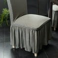 thumbnail image 3 of Stretch Dining Room Chair Covers,Chair Slipcovers with Skirt Universal Removable Washable Anti-Dust Jacquard Chair Protector for Hotel Wedding Banquet Ceremony-1 Pcs-G, 3 of 8