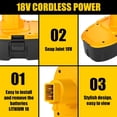 thumbnail image 5 of 2 Packs 18V 4.5Ah DC9096 DC9098 Ni-Mh Replacement for Dewalt 18V Battery 18 Volt DC9096 DC9098 DC9099 DE9098 DE9503 DW9095 DW9096 DW9098 Cordless Power Tools, 5 of 8