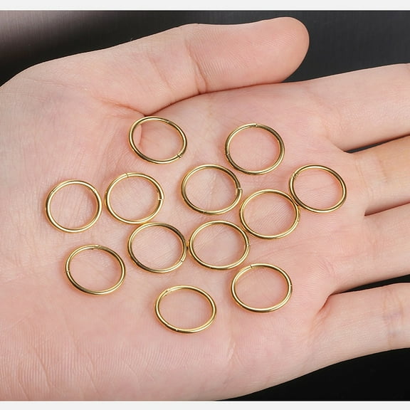 316L Surgical Stainless Steel Hoop Cartilage Earrings Nose Rings for Men Piercing Body Jewelry Golden 1.6mm Inner Diameter: 12mm