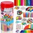 thumbnail image 4 of DIY Knitting Kit,Arts And Crafts School Supplies For Kids Kindergarten School Supplies Set With Glitter Glue Stick Glue Pipe Cleaners Craft And Kids Scissor Gifts For Girls And Boys Age + 50ml, 4 of 9