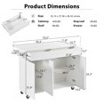 53.2'' Rolling Kitchen Island on Wheels with Drop Leaf & Adjustable