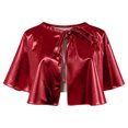thumbnail image 2 of JOANKDMI Metallic Shiny Capelet for Women Short Cloak Tie Front Shrug Costume Accessories for Halloween Party Mermaid Alien Disco Festival Fancy Dress Up, 2 of 5