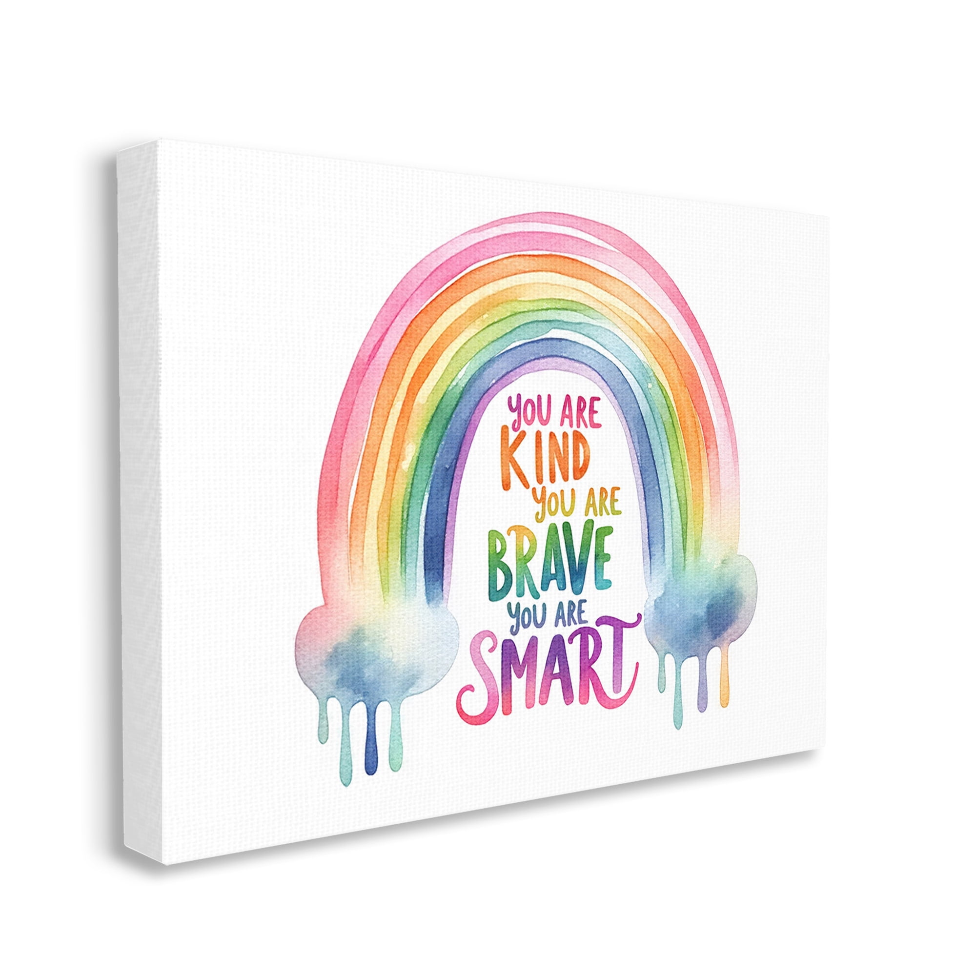 Stupell Industries Modern Inspirational Rainbow Inspirational Painting Gallery Wrapped Canvas Art Print Wall Art, 48 x 36