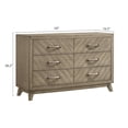 thumbnail image 2 of Roundhill Furniture Arena Contemporary 6-Drawer Dresser in Weathered Sand, 2 of 6
