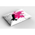 thumbnail image 2 of Ambesonne Fashion Pillow Sham 2 Pack, Inspirational Vogue, 30"x20", Pale Grey Black Pink, 2 of 3