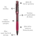 thumbnail image 2 of Pentel Twist-Erase GT, 0.5mm, Mechanical Pencil Transparent Burgundy barrel, Box of 12 (QE205B), 2 of 11