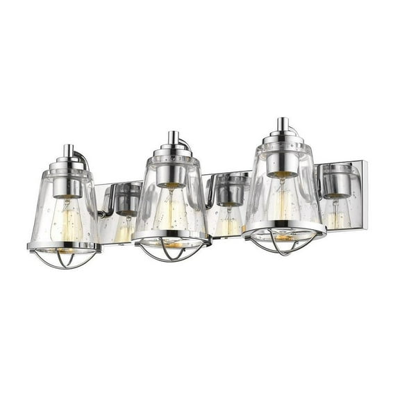 3 Light Vanity Light Fixture in Coastal Style-8.88 inches Tall and 24 inches Wide-Chrome Finish Bailey Street Home 372-Bel-2750642