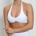 thumbnail image 2 of DDAPJ pyju Womens Twist Front Sports Bra Deep V-Neck Halter Gather Bras Underwire Bikini Top Swim Bathing Suit Tops Lightning Sales of The Day White M, 2 of 9