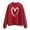 Red, variant on Bibifish Womens Hoodies Heart Graphic Hooded Sweatshirts Half Turtleneck Long Sleeve Soft Loose Fit Casual Daily Streetwear Dating Outings Pullover