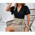 thumbnail image 4 of Womens Maxi Summer Dresses Short Sleeve V Neck Boho Floral Print Belted High Low Ruffle Party Cocktail Dress, 4 of 6