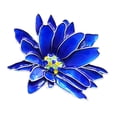 thumbnail image 4 of EHJRE Blue Enamel Fancy Rhinestone Flower Scarf Brooch Pin Lady Party Jewelry, 4 of 8