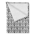 thumbnail image 2 of Damask Soft Flannel Fleece Throw Blanket, Monochrome Surreal Foliage Pattern Cool Ornate Swirls Vintage Inspirations, Cozy Plush for Indoor and Outdoor Use, 50" x 70", Black White, by Ambesonne, 2 of 5
