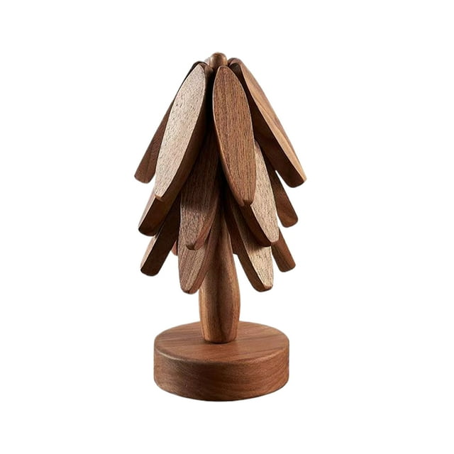 Juego de manteles individuales Cateissary de madera de bambú color nogal
