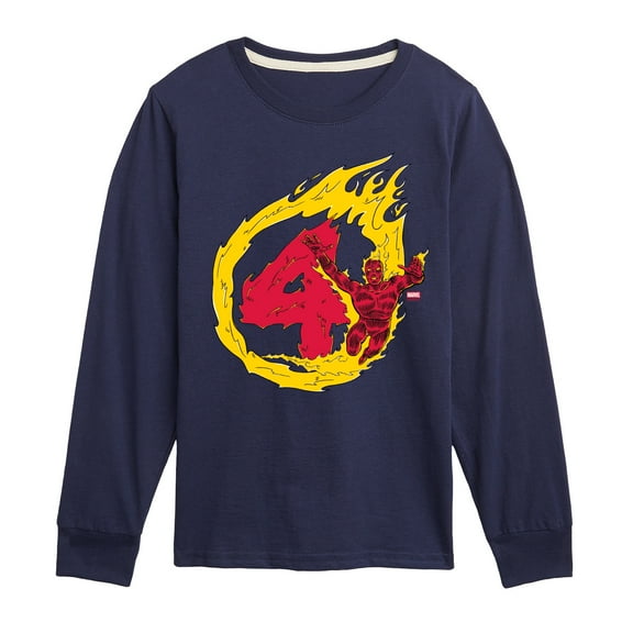 Fantastic Four - Human Torch - Youth Boys Long Sleeve Graphic T-Shirt