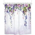 thumbnail image 6 of Purple Floral Lavender Flower Shower Curtain for Bathroom 72Wx72L Inch Watercolor Weeping Wisteria Blossom Vine Leaves Girl Woman Living Room Home Decor Waterproof Polyester Fabric Bathtub, 6 of 6