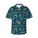 thumbnail image 1 of Fotbe Little Pirate Crocodile Camisa Hawaiana para Hombre Unisex – Camisa Casual de Verano con Botones de Manga Corta de Algodón y Lino,3X-Large, 1 of 7