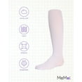 thumbnail image 6 of MeMoi Textured Toes Ribbed Tights - Girls - Female, 4-6, White, 6 of 12