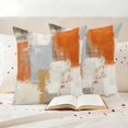 thumbnail image 3 of Burnt Orange Outdoor Waterproof Pillow Covers, Modern Geometric Grey Oil Painting Abstract Decorative Square Throw Pillowcase Sofa Cushion Sham for Patio/Couch/Chair, 18"x18" 2 Pack, 3 of 8