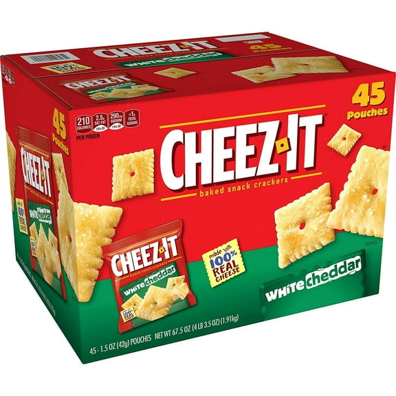Cheez-It White Cheddar Snack Packs 45 Pouches, 1.5oz ea