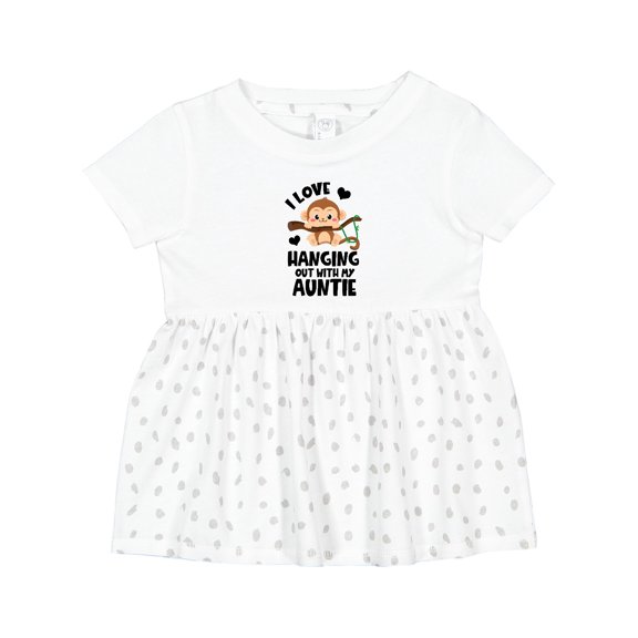 Inktastic Monkey I Love Hanging out with My Auntie Girls Baby Dress
