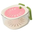 thumbnail image 1 of Cesta de drenaje plegable con tapa, escurridor de frutas extraíble, colador, contenedor Rosa, 1 of 9